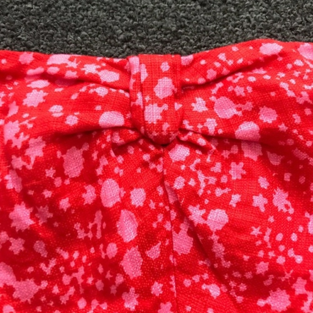 EUC J crew linen constellation strapless red dress - Picture 3 of 8